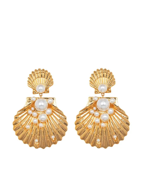 Jennifer Behr Shelby pearl-detailing Earrings  | Gold | FARFETCH | Farfetch Global