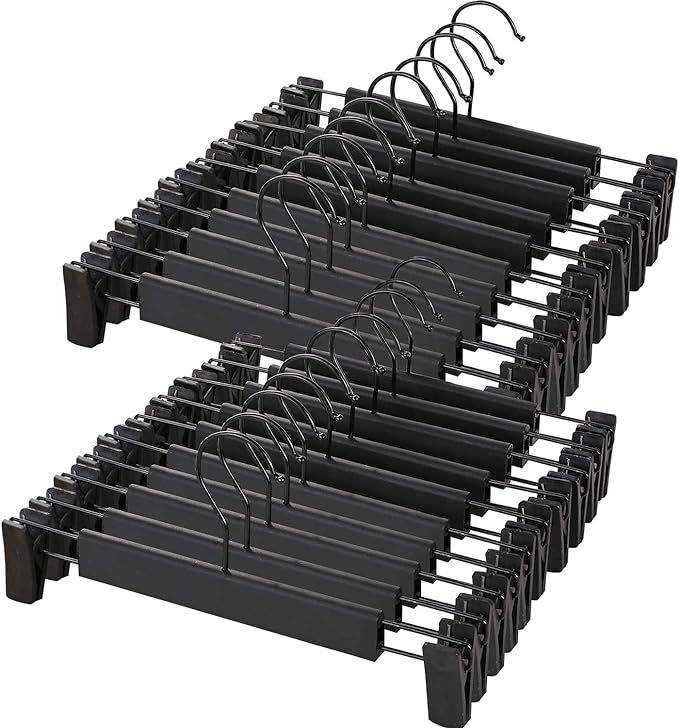 NORTHERN BROTHERS Pants Hangers, 50Pack Skirt Hangers with Clips Black Pant Hangers for Pants Bul... | Amazon (US)