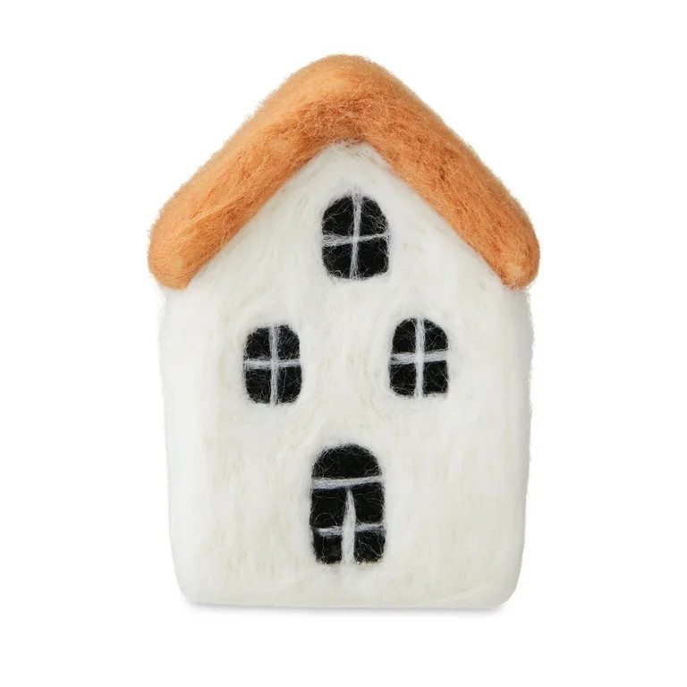 White & Orange Harvest Small Fabric House Tabletop Decoration, 5 inch, by Way To Celebrate | Walmart (US)