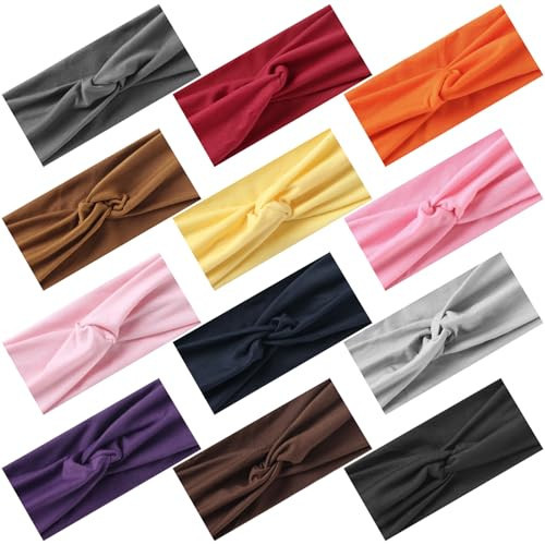 12 Pack Stretchy Headbands for Women, Soft Absorbent Headband Non Slip Workout Headbands for Fitness Running for Daily Life Yoga Workout(Color1) | Amazon (US)