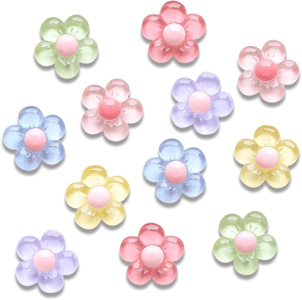 LUCLA Gummy Bear Shoe Charms, Daisy Flower Shoe Charms, Cherry Blossom Shoe Charms, Bling Pink He... | Amazon (US)