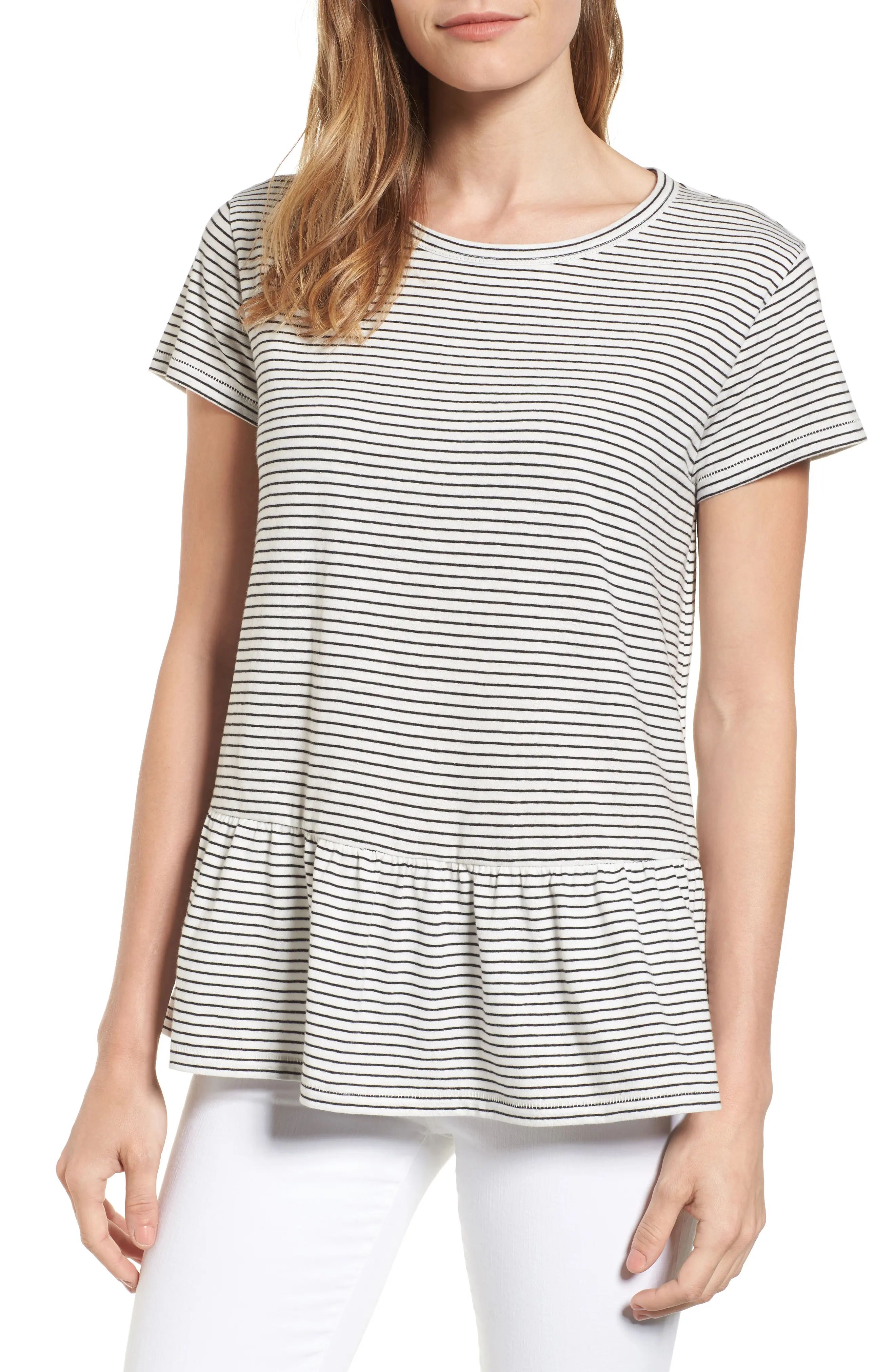 Caslon® Peplum Tee (Regular & Petite) | Nordstrom