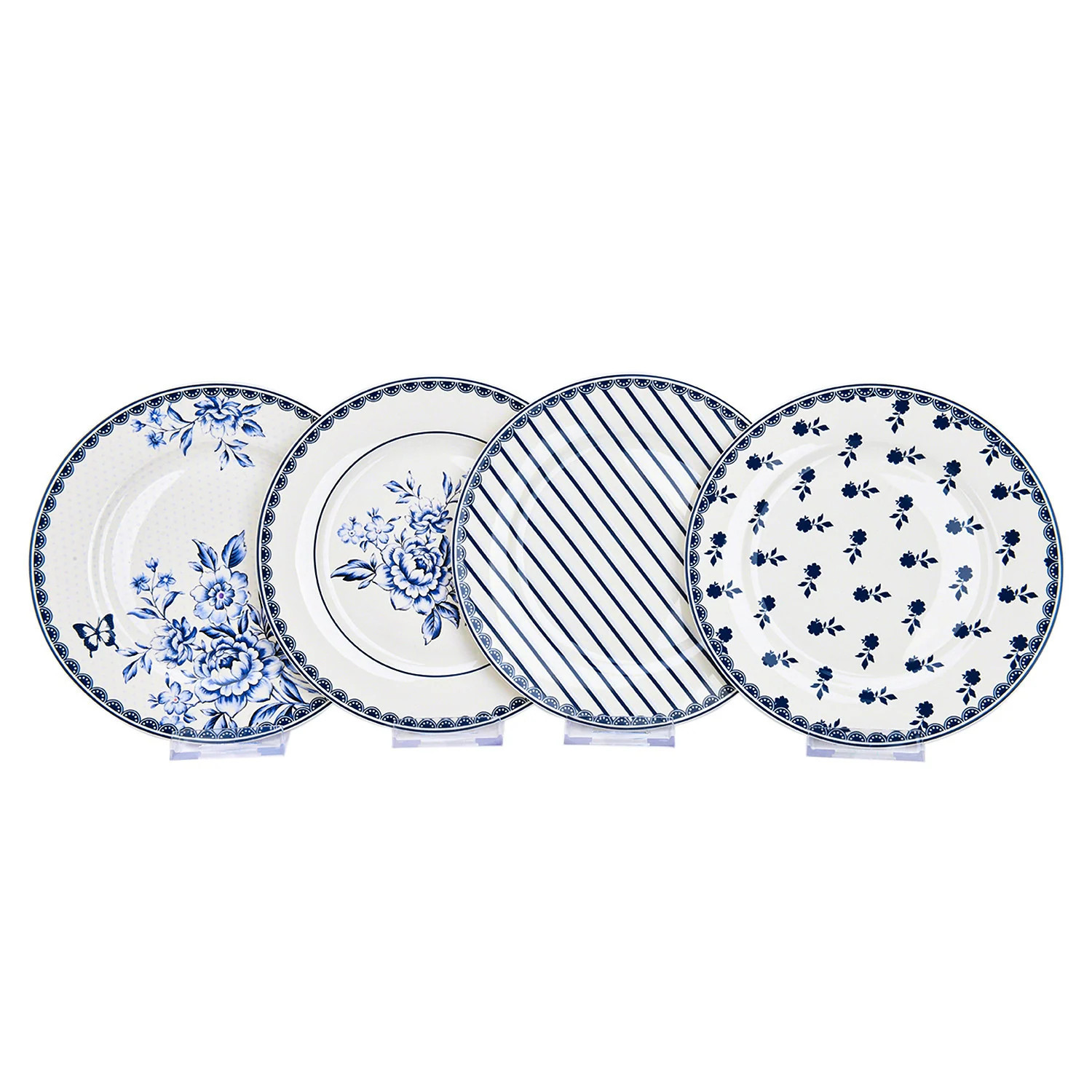 STP Goods Vintage Blue Bone China Dessert Plate Set of 4 - 7.5 | Bed Bath & Beyond