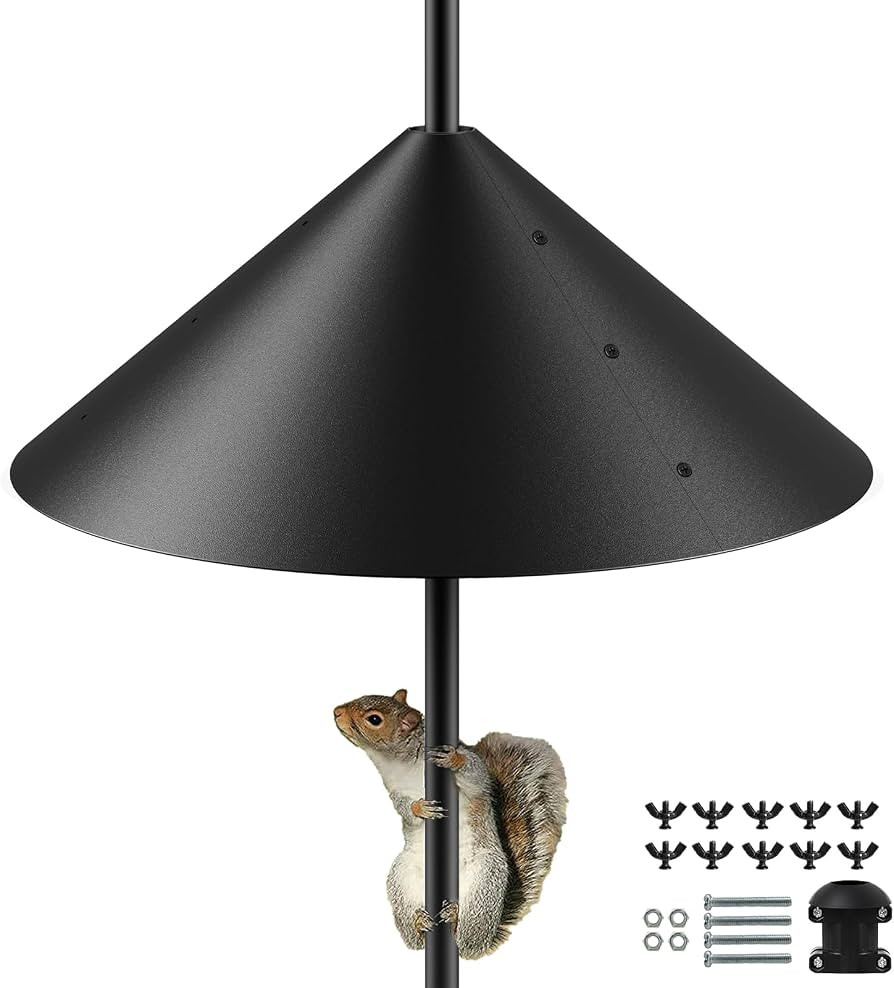 19 Inch Metal Squirrel Baffle for Bird Feeder Pole, Outdoor Squirrel Proof Bird Feeders, Bird Hou... | Amazon (US)