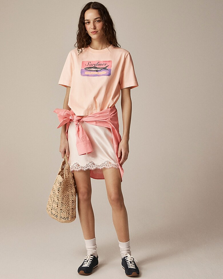 Relaxed-fit "Sardines" graphic T-shirt in premium-weight cotton | J. Crew US