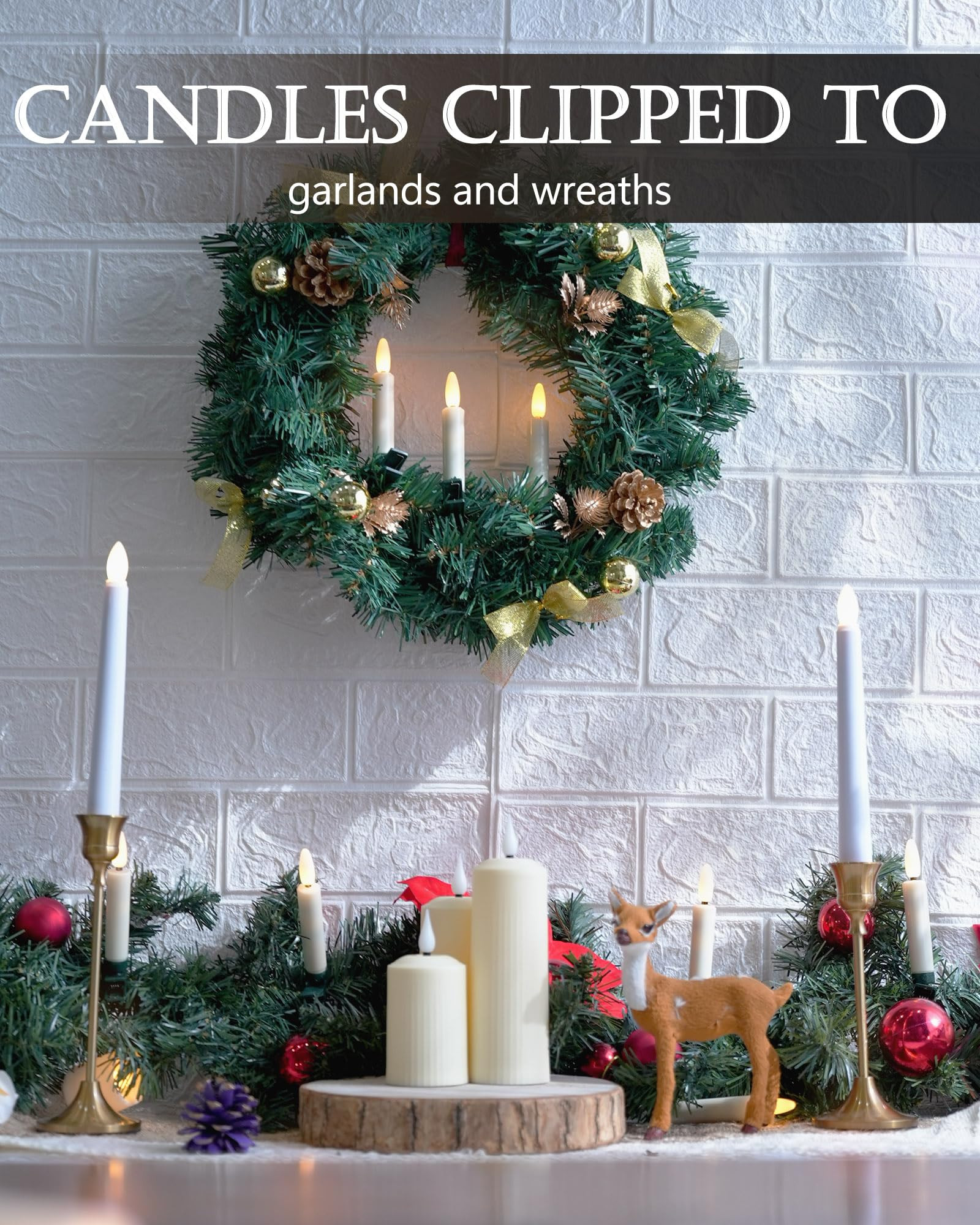 20 PCS Christmas Tree Candles Lights Flickering,Clip on Candle Battery Operated Taper Candle Stic... | Amazon (US)