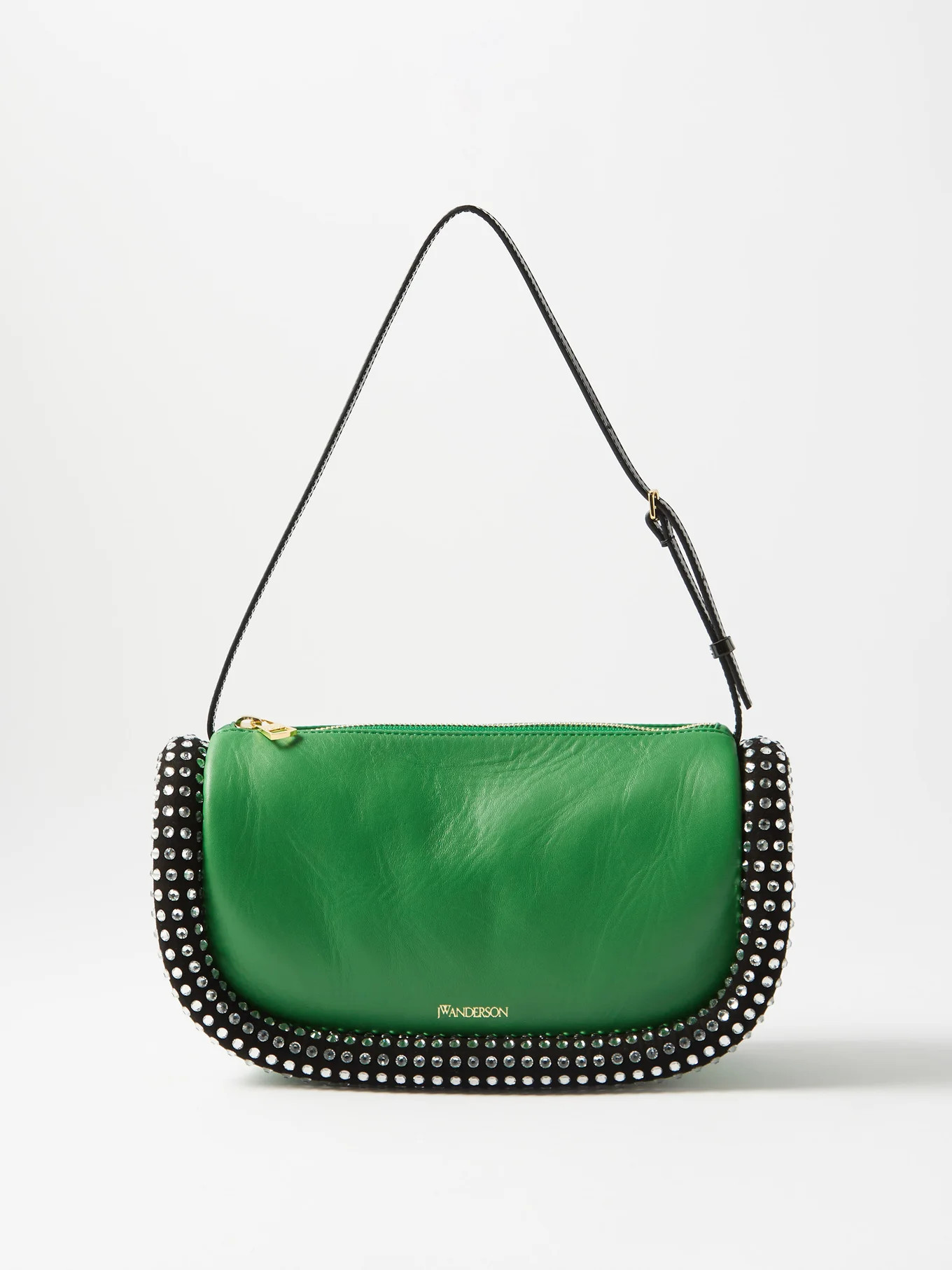 Bumper crystal-embellished leather shoulder bag | Matches (UK)
