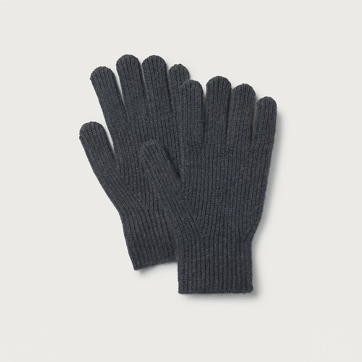 The White Company Men's Cashmere Ribbed Gloves, Dark Charcoal Marl, Size: One Size | The White Company UK & ROW