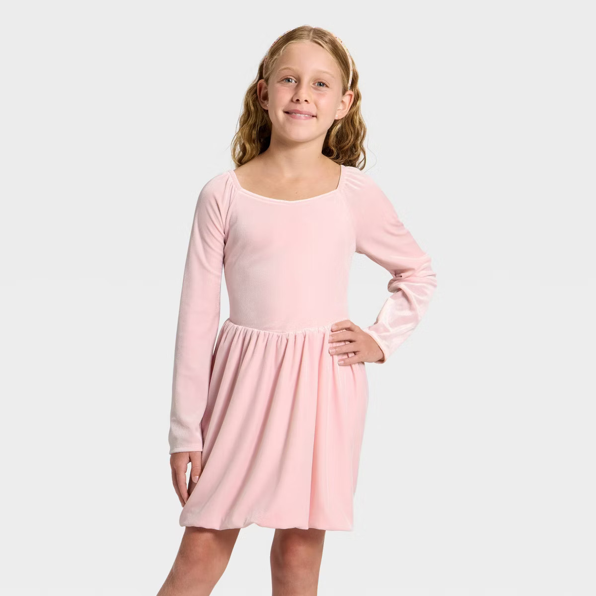Girls' Long Sleeve Velour Dress - Cat & Jack™ | Target