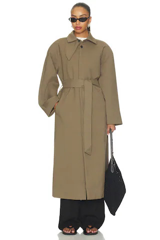 EAVES Keldan Classic Suiting Trench Coat in Brown. - size L | Revolve Clothing (Global)