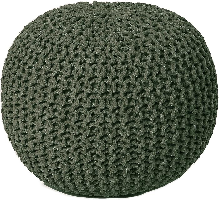 REDEARTH Round Hand Knitted Pouf - Foot Stool Bean Bag Ottoman - Cord Boho Pouffe - Poof Accent B... | Amazon (US)