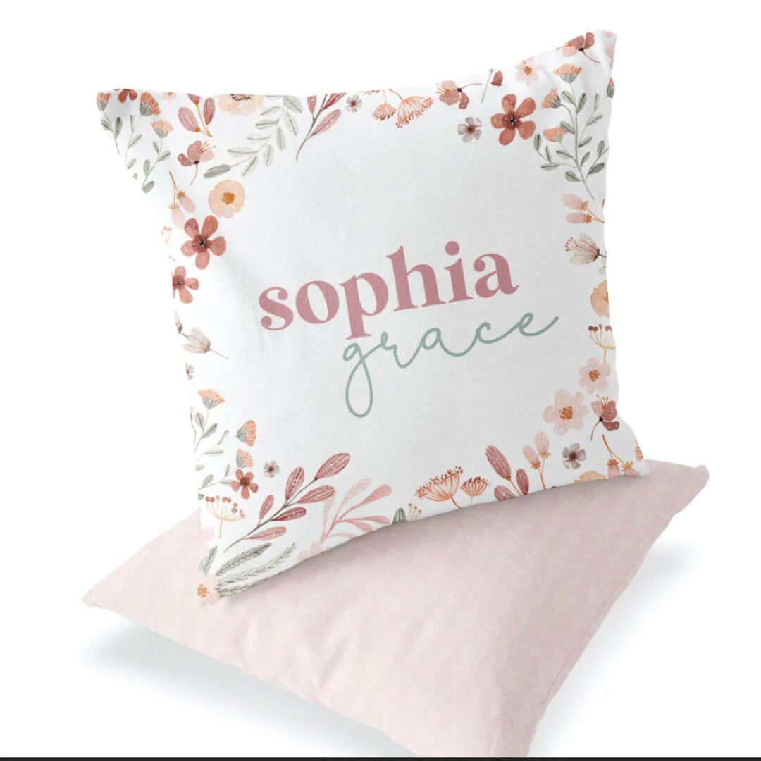 Wren's Wildflower Personalized Accent Pillow | Caden Lane