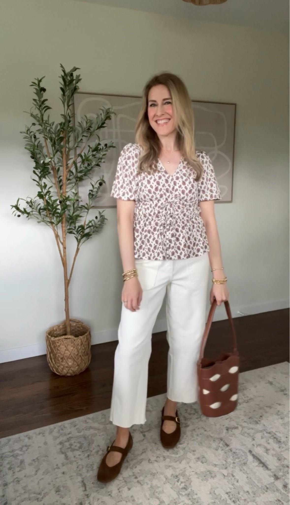 Walmart short sleeve peplum top, work to weekend. Three pretty colorways! True to size, small. #walmartfashion

#LTKOver40 #LTKxMadewell