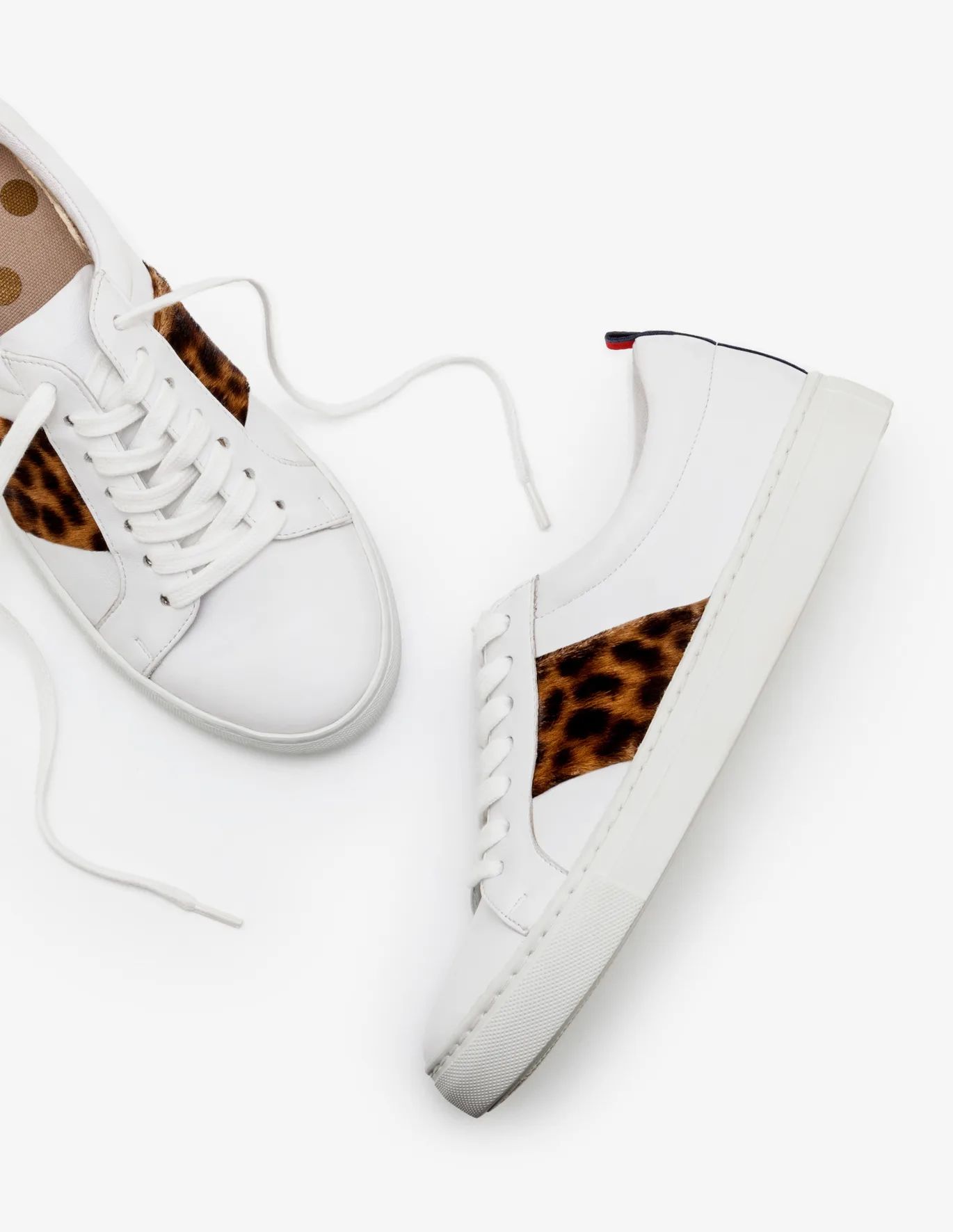 Classic Trainers - White and Tan Leopard | Boden UK | Boden (UK & IE)