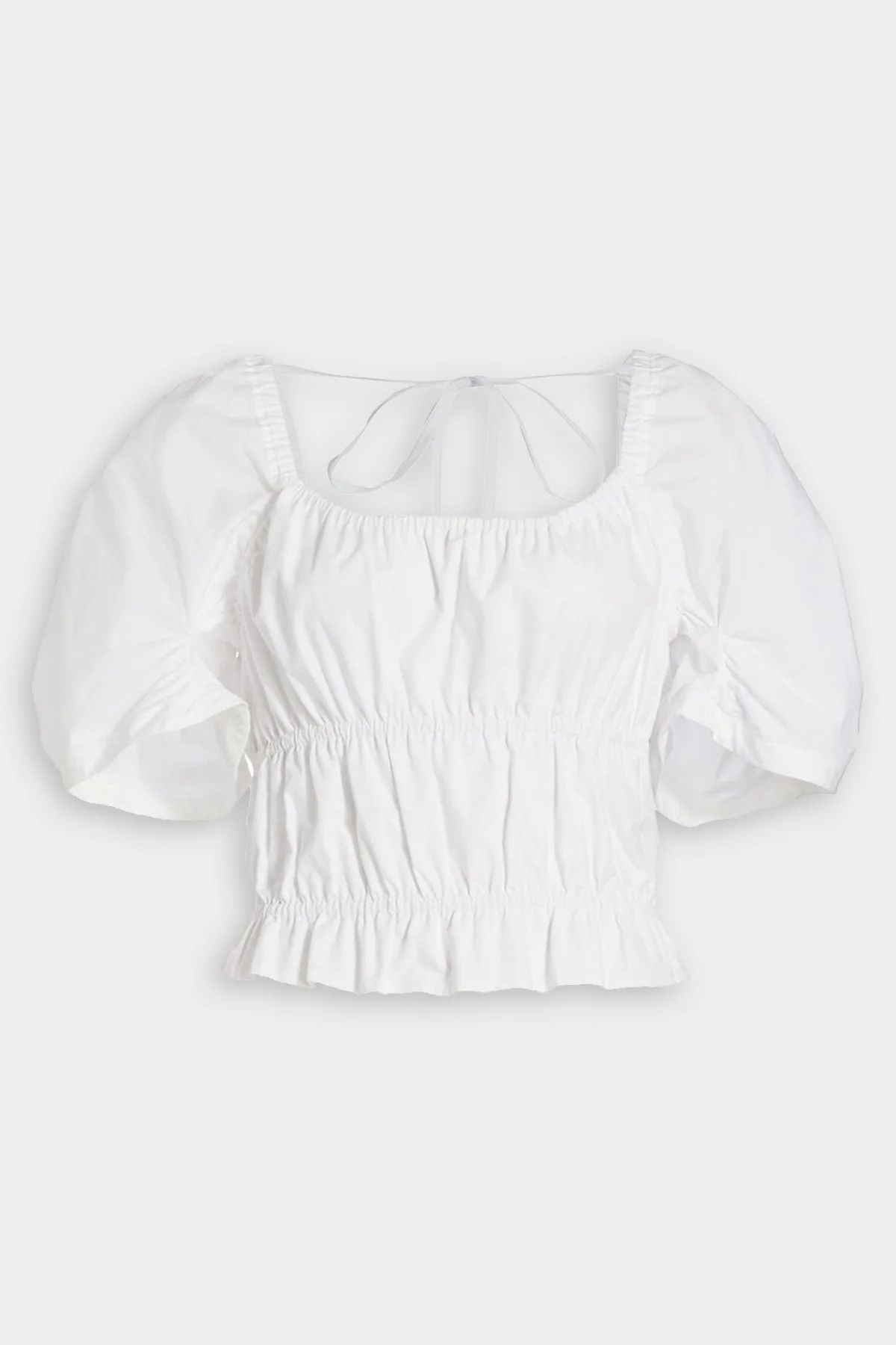 Elora Puff Sleeve Smocked Top in White | Shop Olivia