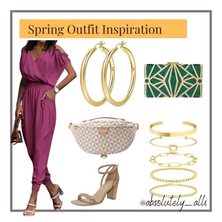 Jumpsuit | gold jewelry | affordable clothing | affordable jewelry 

#LTKSeasonal #LTKitbag #LTKshoecrush