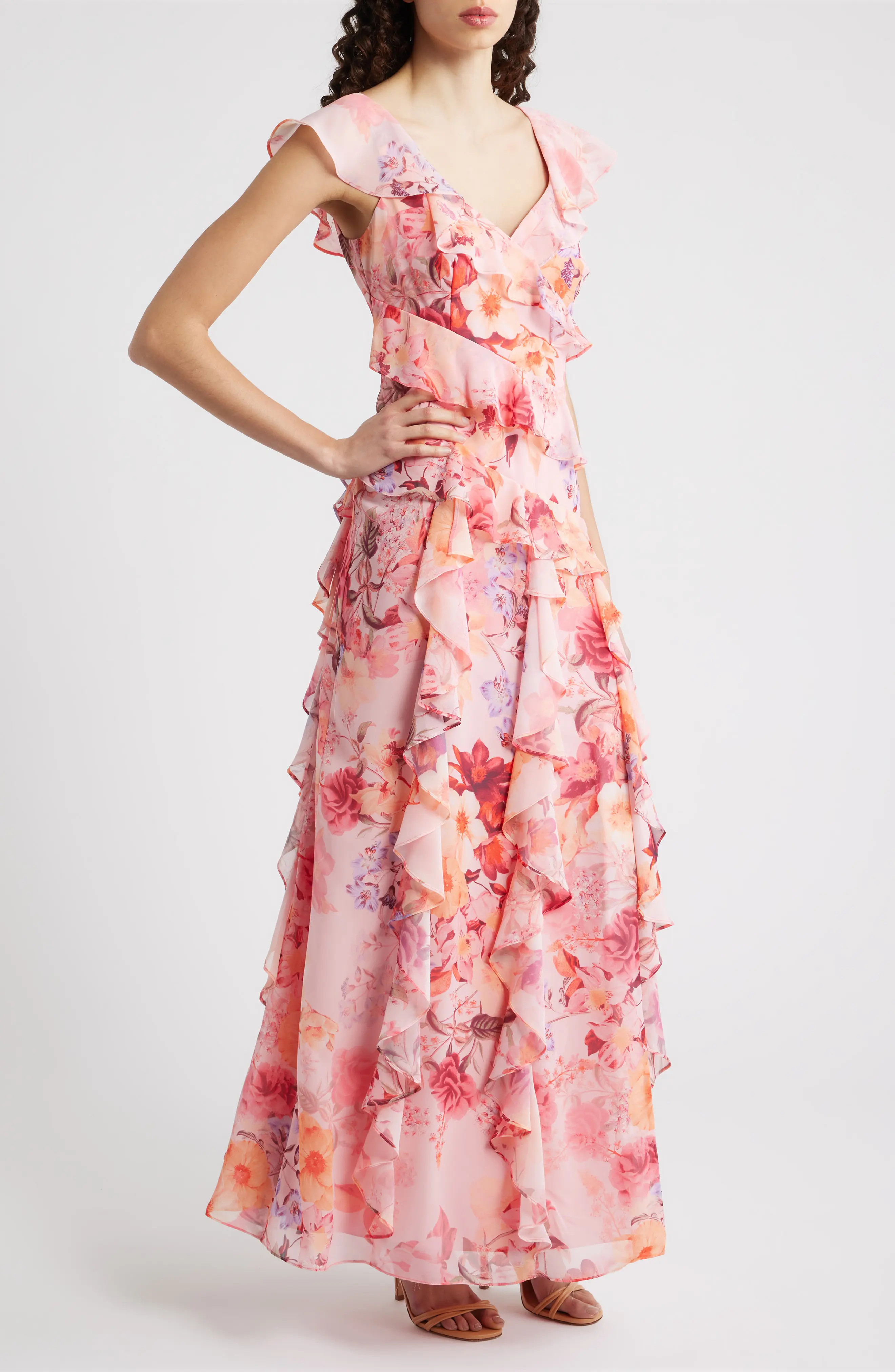 Flutter Chiffon Maxi Dress (Women) | Nordstrom | Nordstrom