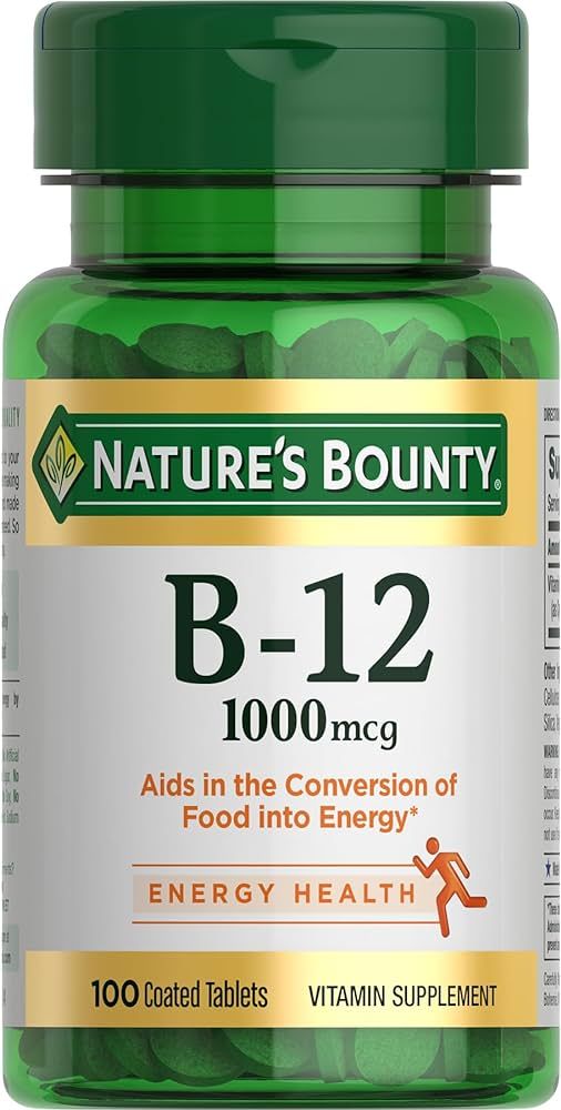 Nature's Bounty Vitamin B12 1000mcg, Supports Energy Metabolism and Nervous System Health, Vitami... | Amazon (US)