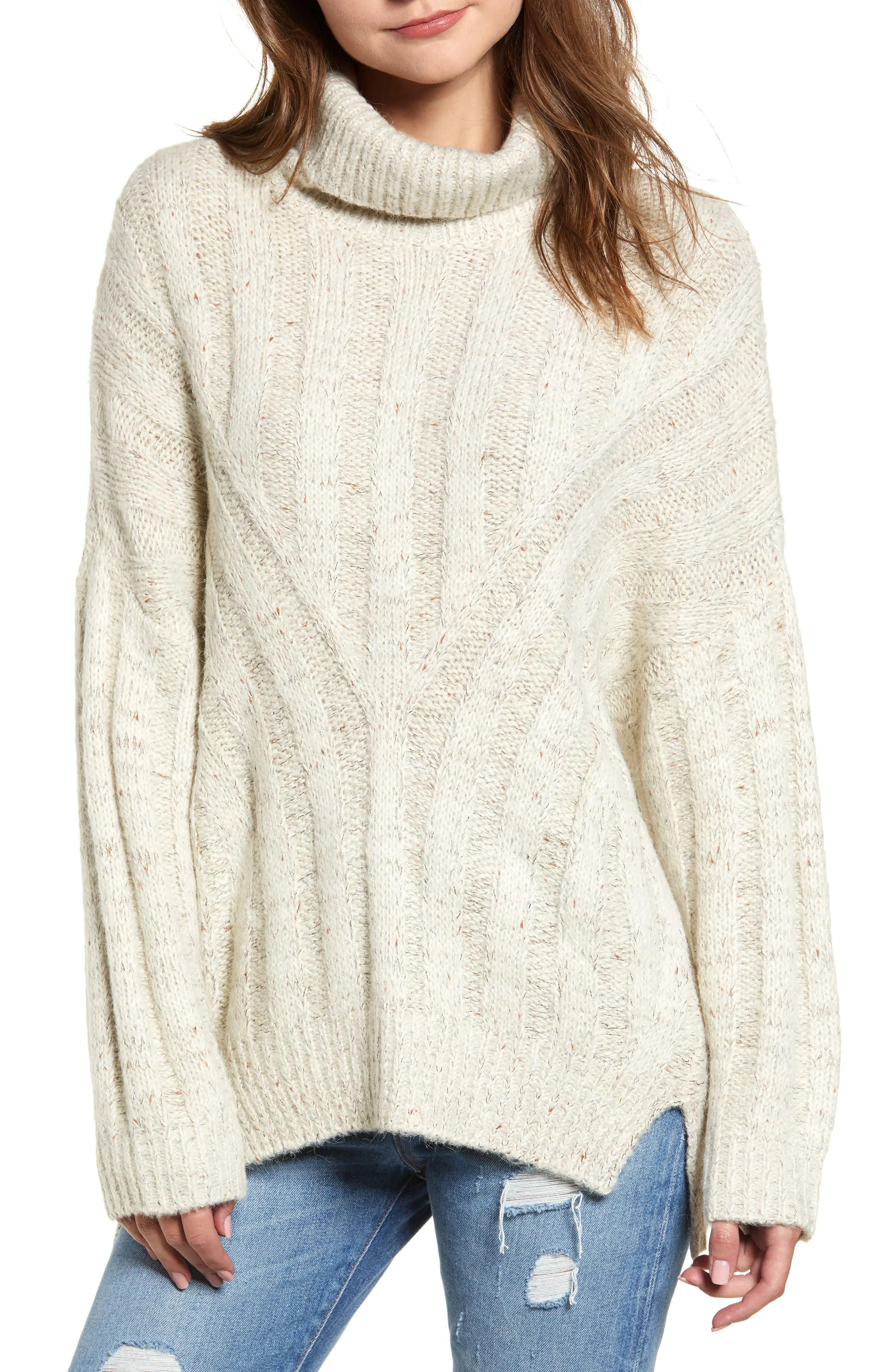 MOON RIVER Oversized Turtleneck Sweater | Nordstrom