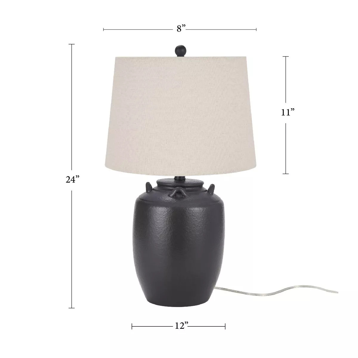 24" Black Ceramic Jug Table Lamp - Nourison | Target