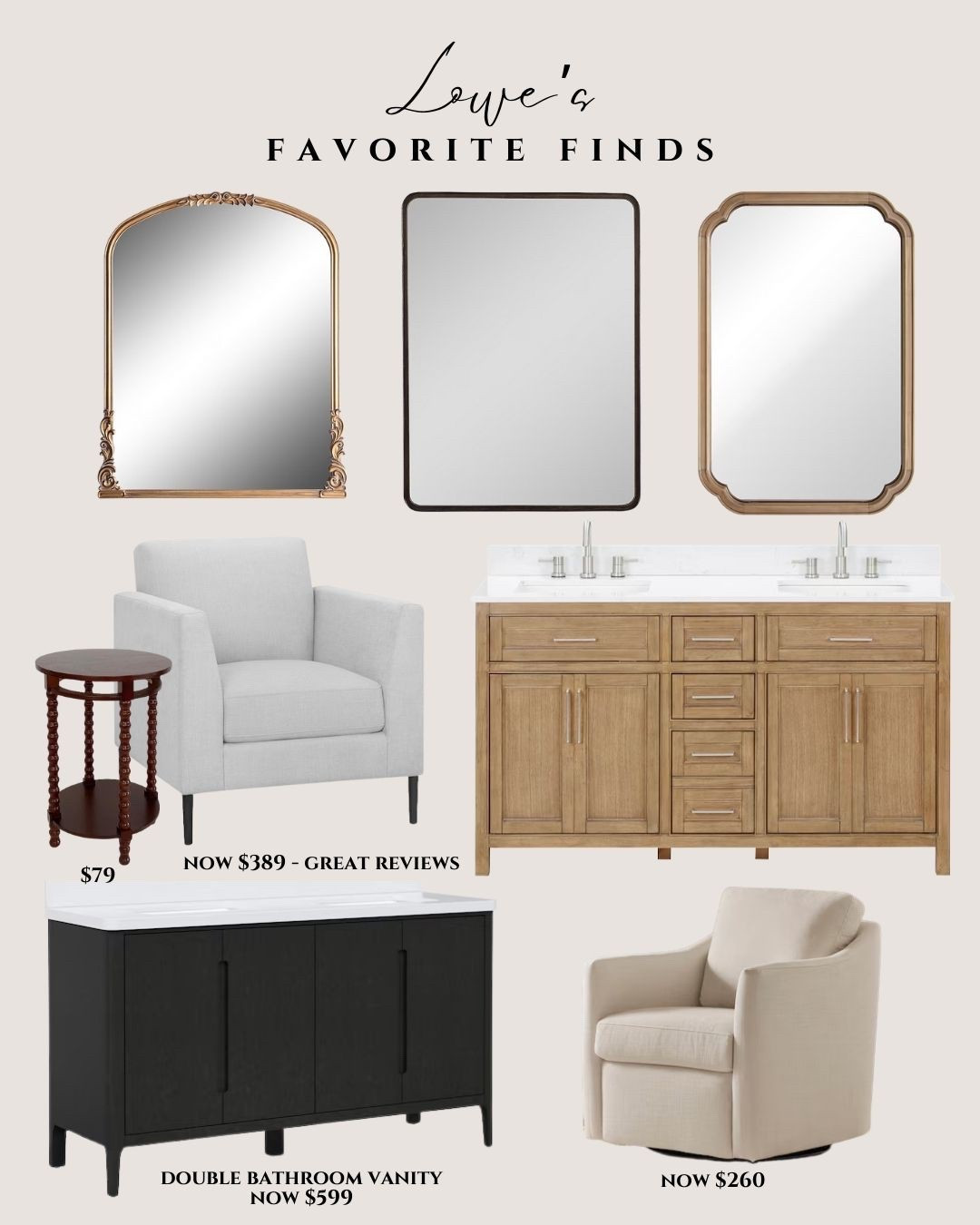 #AD Home furniture that’s stylish for a great price - bathroom vanities @loweshomeimprovement 

#LTKSaleAlert #LTKHome