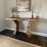 Handmade Rustic Natural Wood Console Table Narrow Side Antique Hall Bedside Farmhouse Decor | Etsy (US)