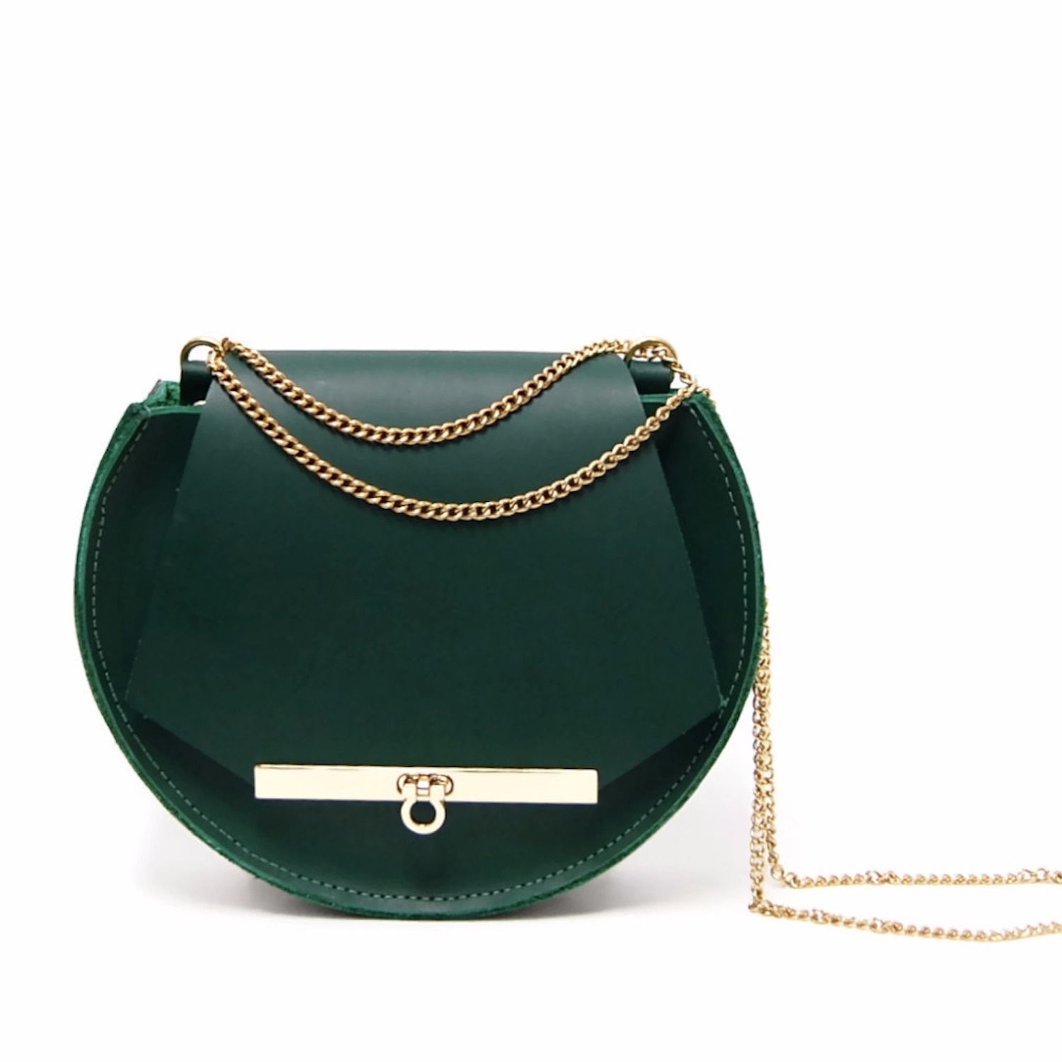 Loel Mini Military Bee Crossbody & Clutch In Emerald Green | Wolf and Badger (Global excl. US)