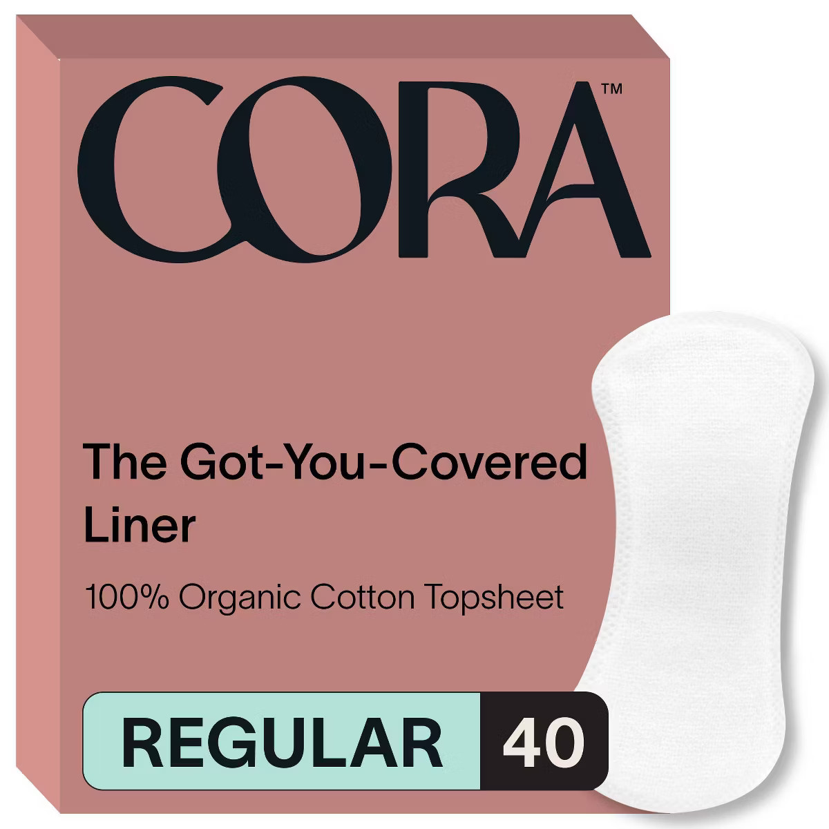 Cora Organic Cotton Ultra Thin Panty Liners for Periods - Regular Absorbency - 40ct | Target