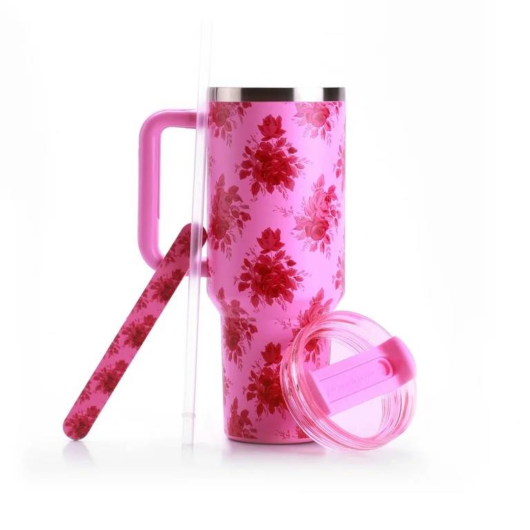 Hi Peach Layne 40 oz Pink Beauty Insulated Tumbler with Nail File - Walmart.com | Walmart (US)