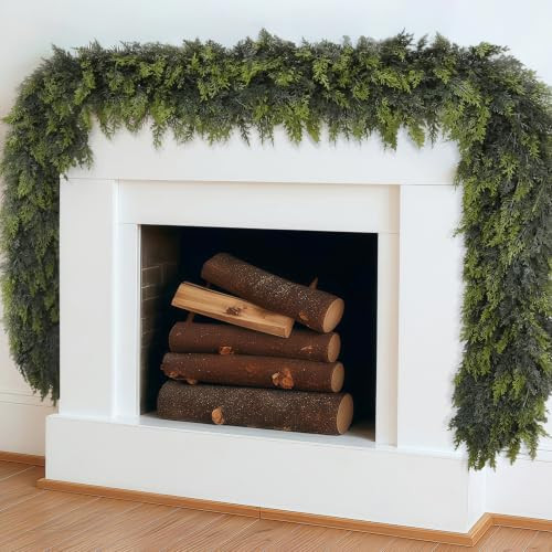 2 Pack 9Ft Christmas Garland, Real Touch Cedar Garland | Amazon (US)
