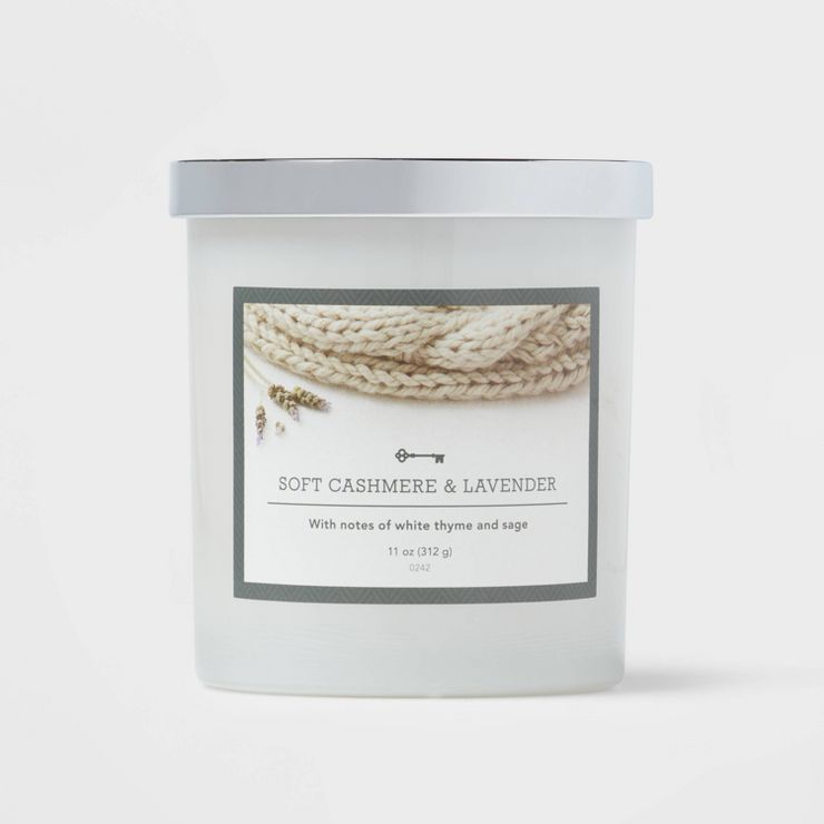 Lidded Milky Glass Jar Soft Cashmere and Lavender Candle - Threshold™ | Target