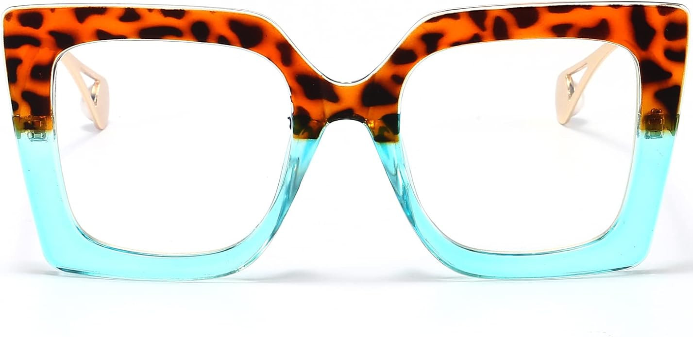 AIEYEZO Oversized Blue Light Glasses for Women, Anti Fatigue Prevent Headache Computer Eyeglasses | Amazon (US)