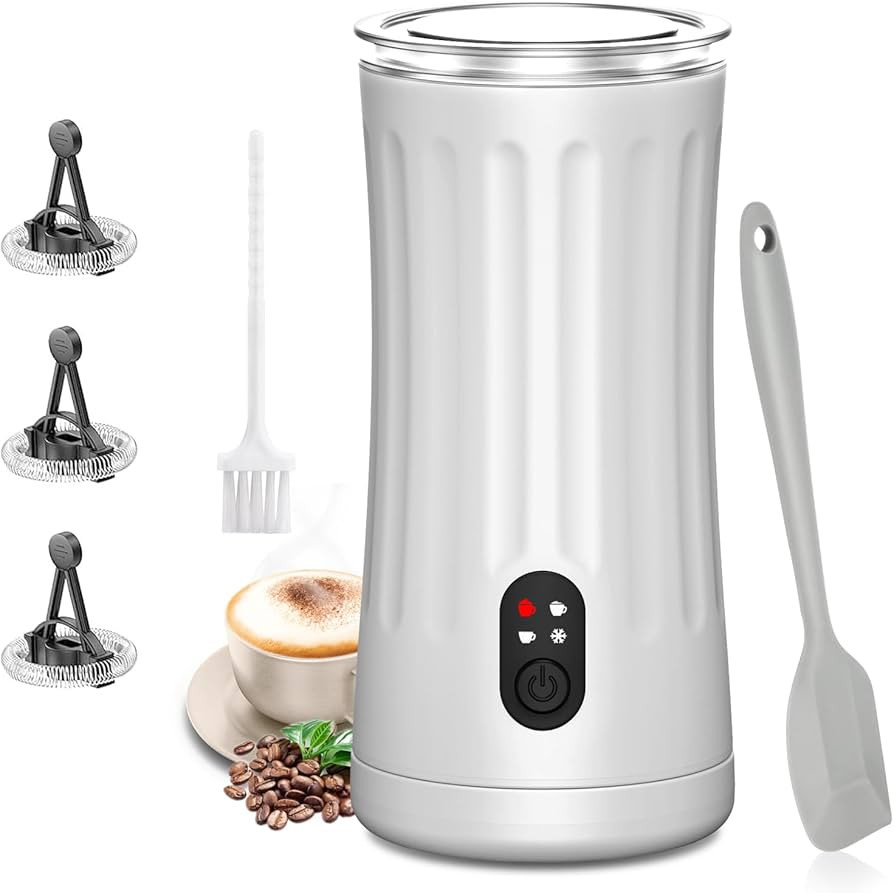Milk Frother, Ovetedot 4-in-1 Milk Frother and Steamer, Hot & Cold Milk Steamer with Temperature ... | Amazon (US)