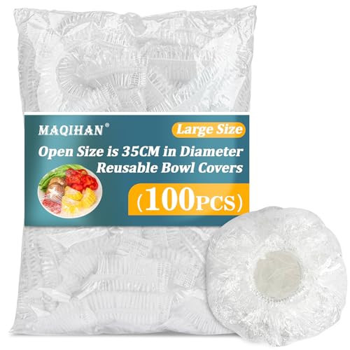 MAQIHAN 100 Bowl Covers Bread Proofing - Extra Large Plastic Wrap for Food Sourdough Bread Baking Rising Elastic Reusable Plate Covers Outdoor Food Fresh Keeping Bags Shower Cap Hair Deep Conditioning | Amazon (US)