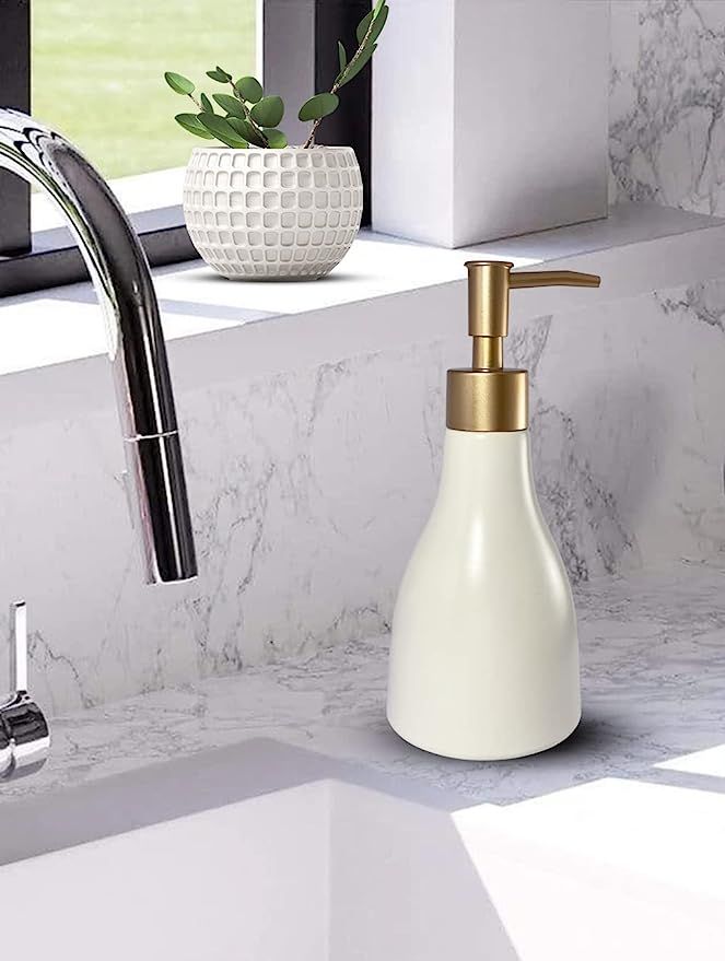 280ml Liquid Soap Dispenser for Bathroom with Gold Pump,Dish Soap Dispenser for Kitchen Sink,Refi... | Amazon (US)