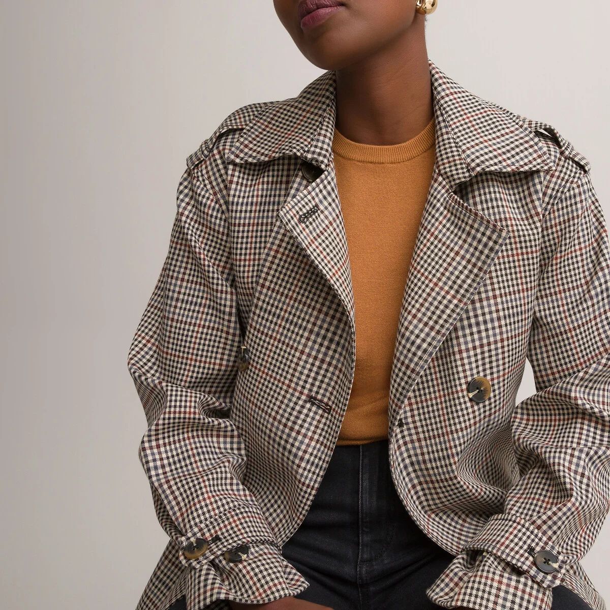 Long Checked Trench Coat | La Redoute (UK)