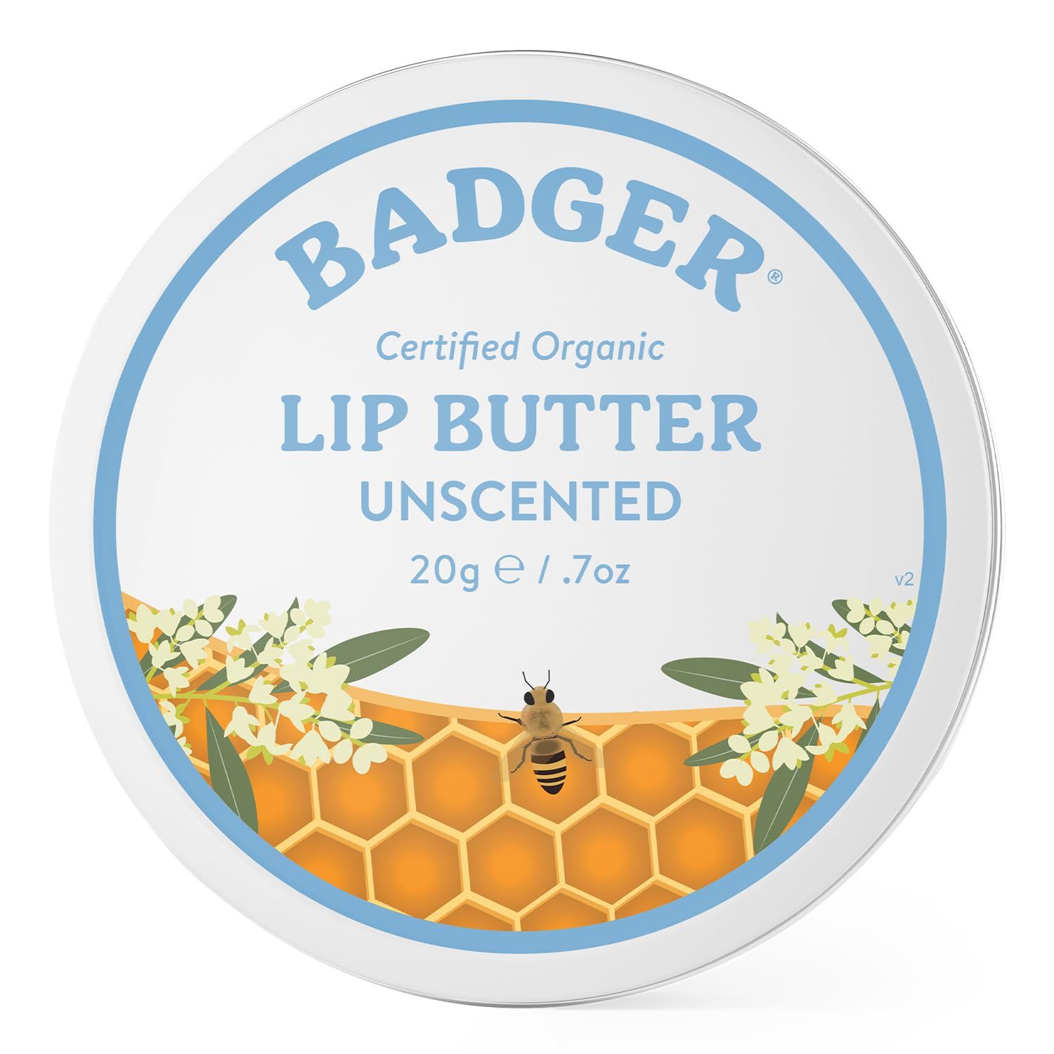 Badger - Unscented Lip Butter, Moisturizing Organic Coconut Oil, Beeswax, Sunflower & Olive Oil | Amazon (US)