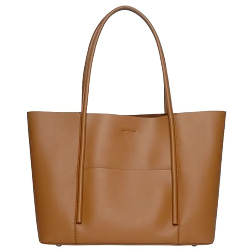 Genuine Leather Tote Bag for Women, Soft Purses Handbags Shoulder Fashion Top Handle Bag Large Ca... | Amazon (US)