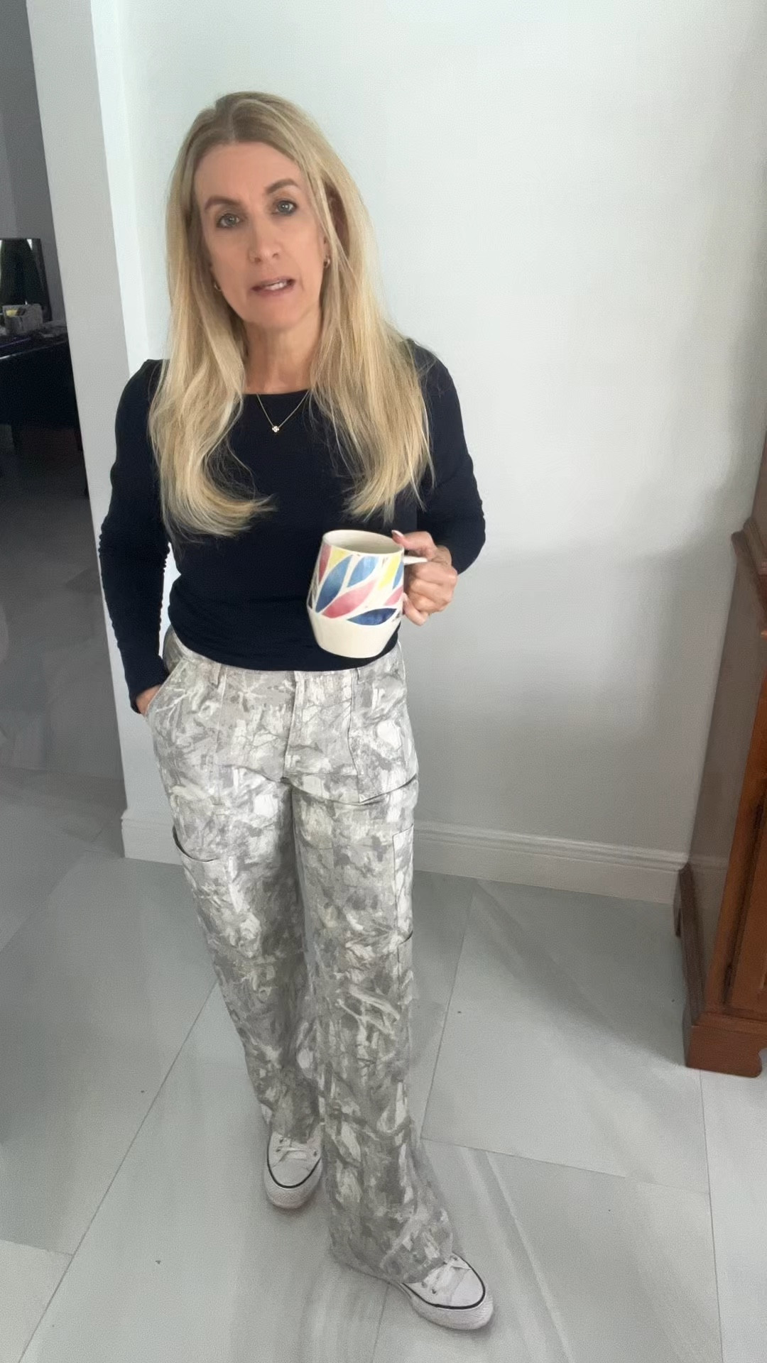 Walmart camo jeans super comfortable, they sell out fast , wearing small , regular .￼

#LTKmomlife #LTKootd #LTKOver40