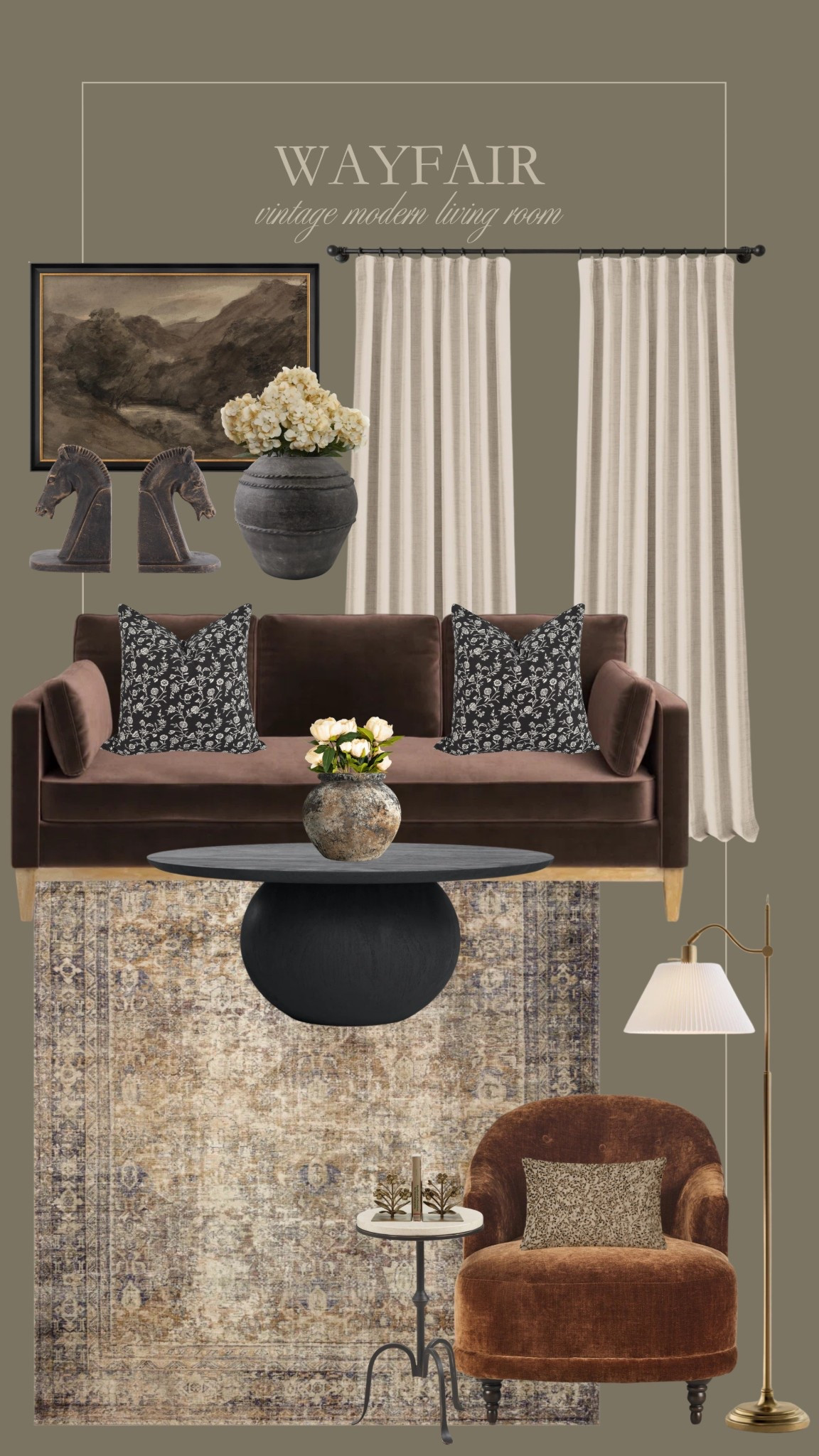 Wayfair vintage modern living room 🤎 Modern living room, vintage living room, moody home, home inspo

#LTKHome