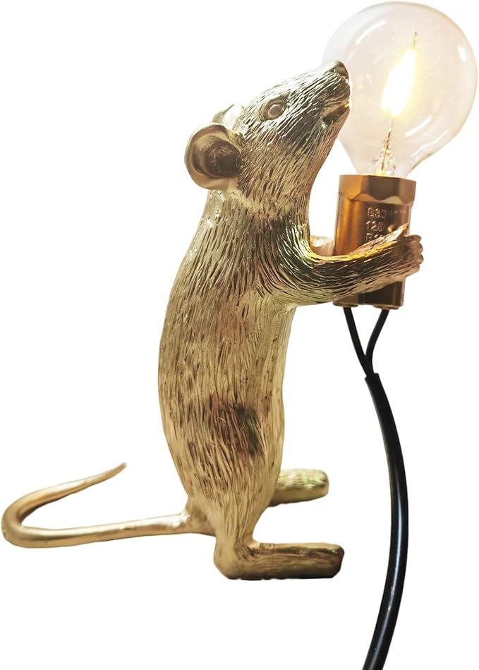 Modern Cute LED Resin Animal Mouse Table Lamp Art Mouse Children's Bedside Gift Desk Lights Small... | Amazon (US)