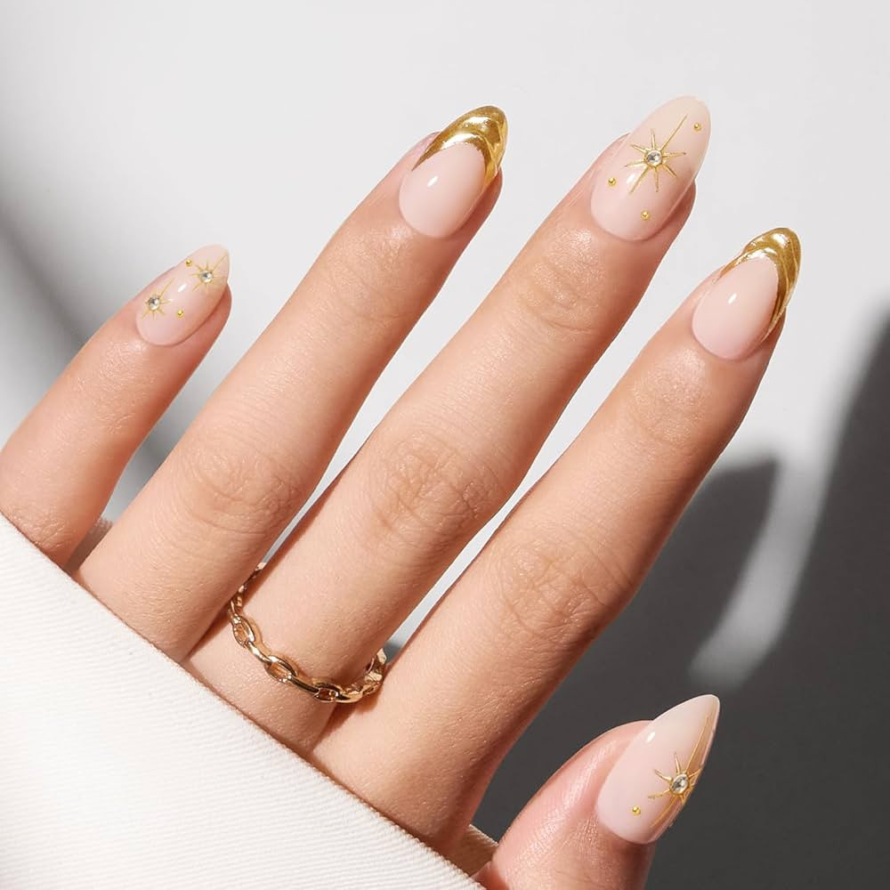 Modelones French Tip Press on Nails Almond, Short Almond Fake Nails, Semi-Transparent Soft Nail K... | Amazon (US)