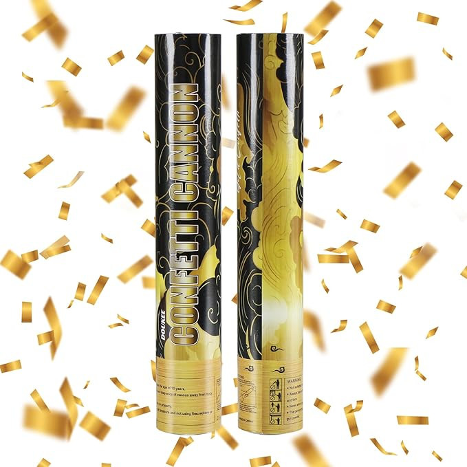 Graduation Confetti Poppers Gold, DOUKEE 2Pack Shiny Gold Mylar Confetti Poppers Cannon Party Sho... | Amazon (US)