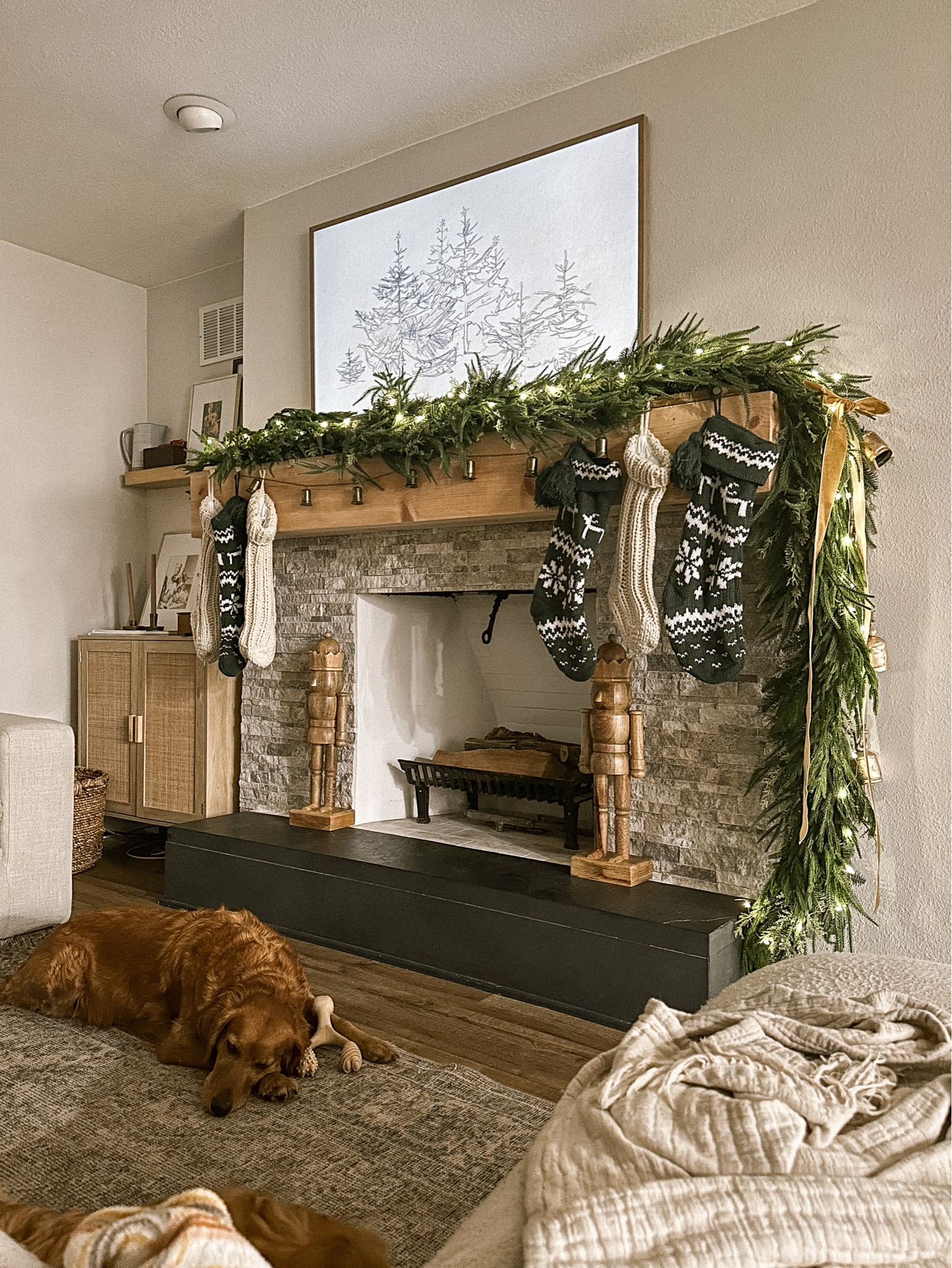 The mantel is done!! 

Garland info: I used two of each garland linked and layered them across the mantel so it looks even but still flows down. 

Nutcrackers: sold out online but still available in stores. 

Stockings: linked similar these are h&h from a few years ago. 

Bells: love these bells! They are so high quality. I highly recommend. They also currently have a coupon! I also have a post of Amazon bell round up!

#LTKHoliday #LTKHome #LTKSeasonal