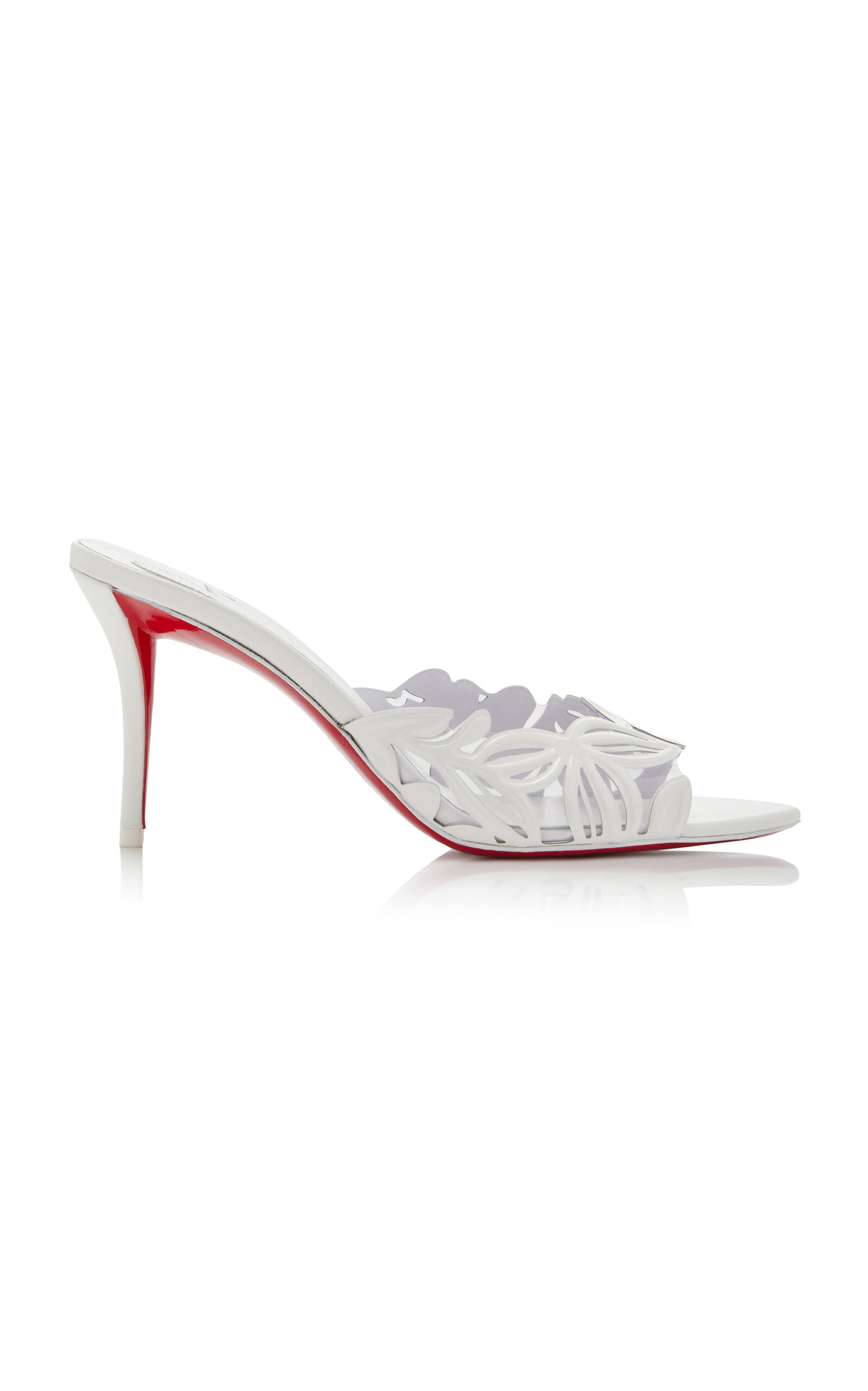 Christian Louboutin - Apostropha 80mm Cutout Patent Leather Mules - White - IT 37 - Moda Operandi | Moda Operandi (Global)