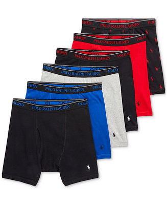 Polo Ralph Lauren Men's 5 +1 Free Bonus Pack. Classic-Fit Cotton Boxer Briefs  - Macy's | Macy's