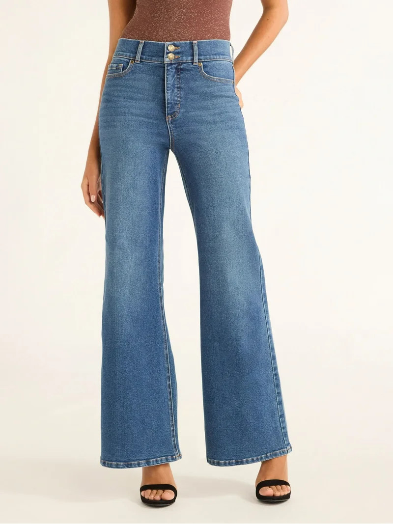 Sofia by Sofia Vergara Women's and Women's Plus Margot Wide Leg High Rise Jeans, 30.5" and 32.5" ... | Walmart (US)