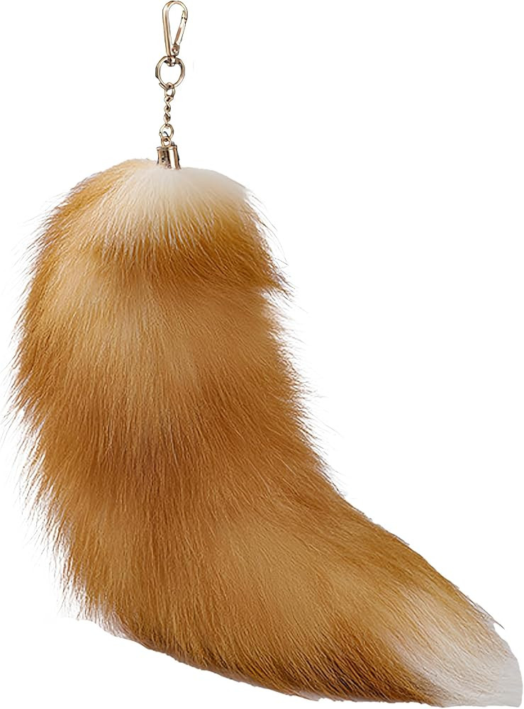 Fluffy Fur Wolf Tail Keychain Black Red Purple Fox Tail Key Chain Cosplay Toy Costume Keyring for... | Amazon (US)