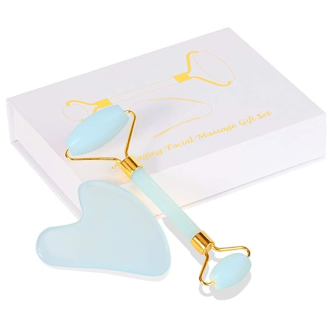 Znesd Jade Roller & Gua Sha Set Facial Beauty Tools, Face Roller Skin Massager for Face, Eyes, Ne... | Amazon (US)