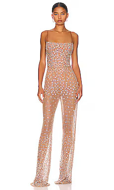 retrofete Axel Jumpsuit in Silver & Nude from Revolve.com | Revolve Clothing (Global)